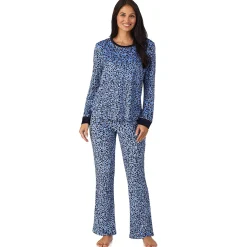 Silky Velour Long Sleeve Pullover with Boot Cut Pant 2-Pc Pajama Set