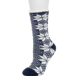 Snowflake Cozy Lined Lounge Crew Sock