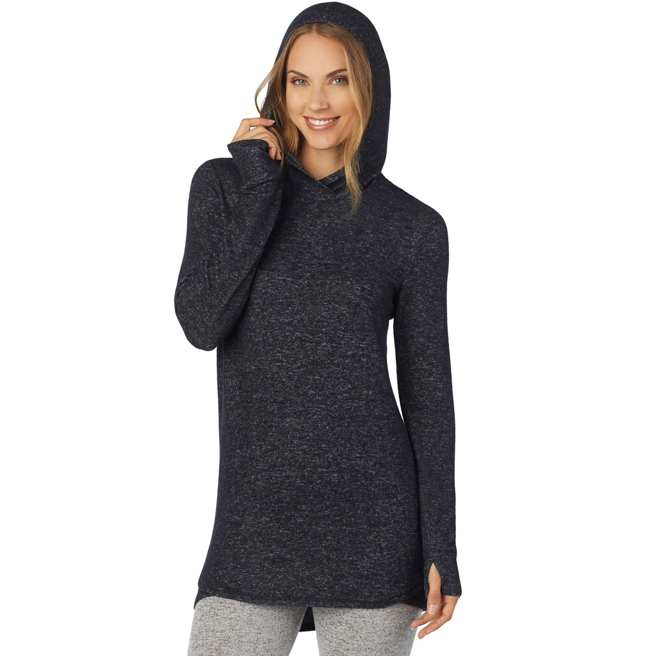 SoftKnit Long Sleeve Tunic Hoodie