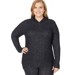 SoftKnit Long Sleeve Tunic Hoodie PLUS