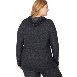 SoftKnit Long Sleeve Tunic Hoodie PLUS