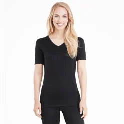 Softwear Lace Edge Short Sleeve V-Neck