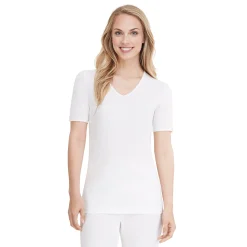 Softwear Lace Edge Short Sleeve V-Neck