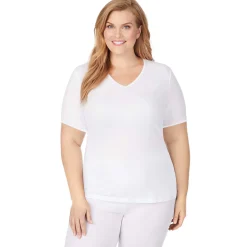 Softwear Lace Edge Short Sleeve V-Neck PLUS