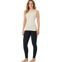 Softwear With Stretch Crew Neck Tank With Lace