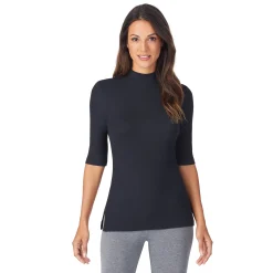 Softwear With Stretch Elbow Sleeve Mock Neck