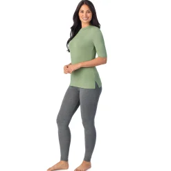 Softwear With Stretch Elbow Sleeve Mock Neck