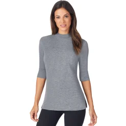 Softwear With Stretch Elbow Sleeve Mock Neck