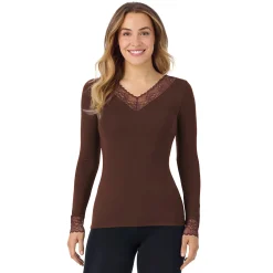 Softwear With Stretch Long Sleeve V-Neck With Lace