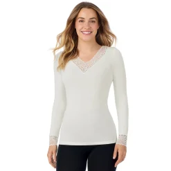 Softwear With Stretch Long Sleeve V-Neck With Lace