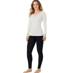 Softwear With Stretch Long Sleeve V-Neck With Lace