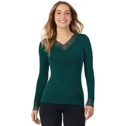 Softwear With Stretch Long Sleeve V-Neck With Lace