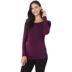 Softwear With Stretch Long Sleeve Maternity Ballet Neck Top