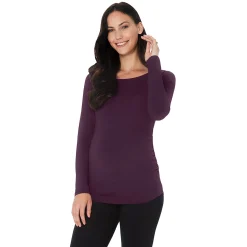 Softwear With Stretch Long Sleeve Maternity Ballet Neck Top