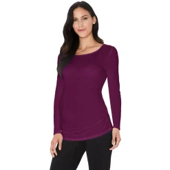 Softwear With Stretch Long Sleeve Maternity Ballet Neck Top