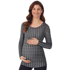 Softwear With Stretch Long Sleeve Maternity Ballet Neck Top