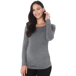 Softwear With Stretch Long Sleeve Maternity Ballet Neck Top