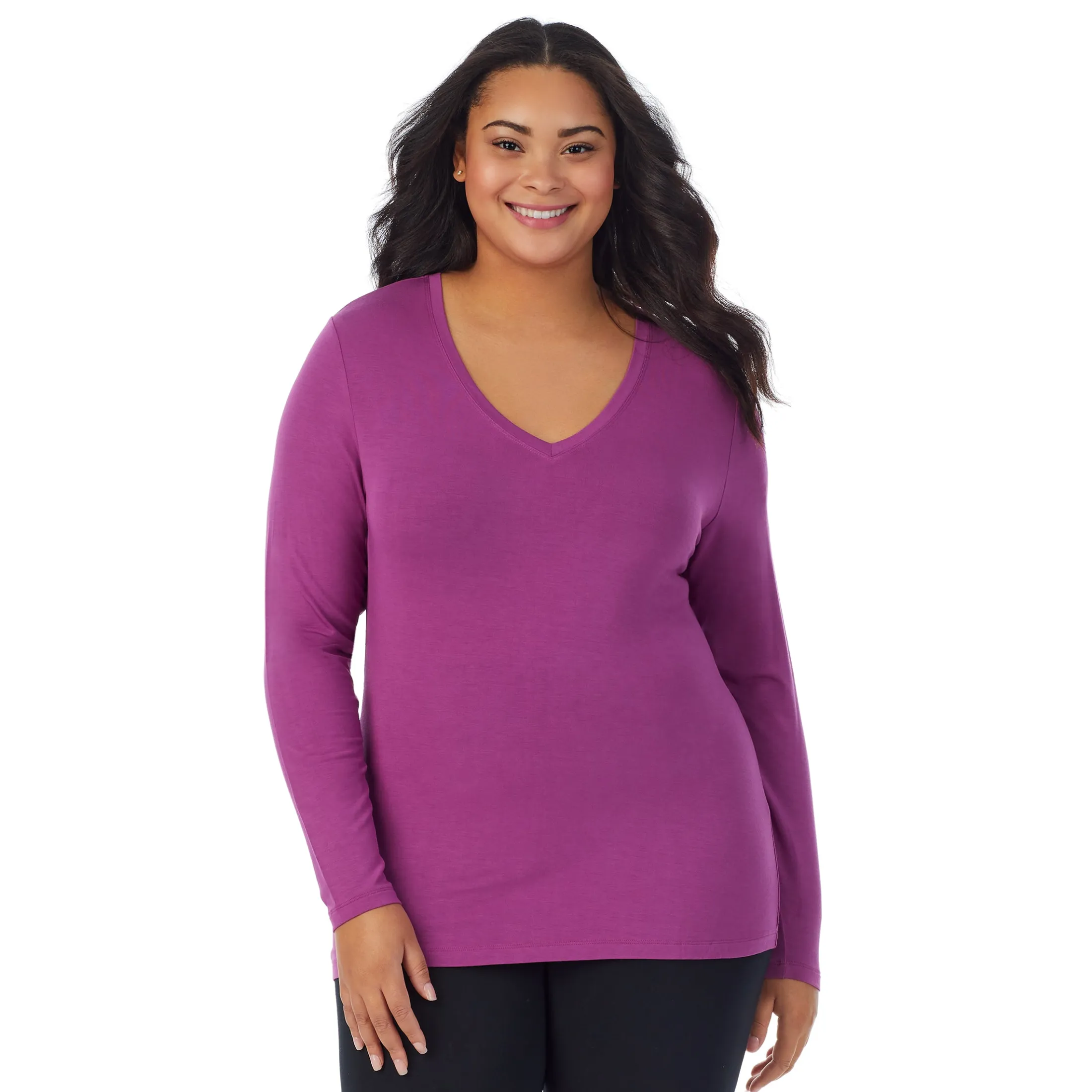 Softwear With Stretch Long Sleeve V-Neck PLUS
