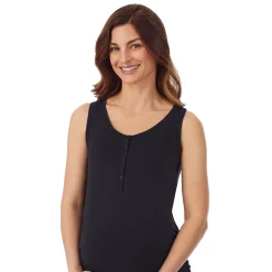 Softwear with Stretch Maternity Snap Front Henley Tank Top