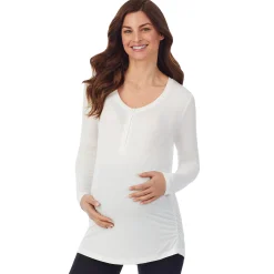 Softwear with Stretch Maternity Snap Front Henley Top