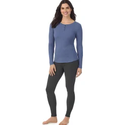 Stretch Rib Long Sleeve Henley