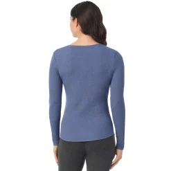 Stretch Rib Long Sleeve Henley
