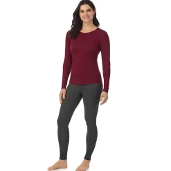 Stretch Rib Long Sleeve Henley