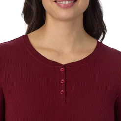 Stretch Rib Long Sleeve Henley