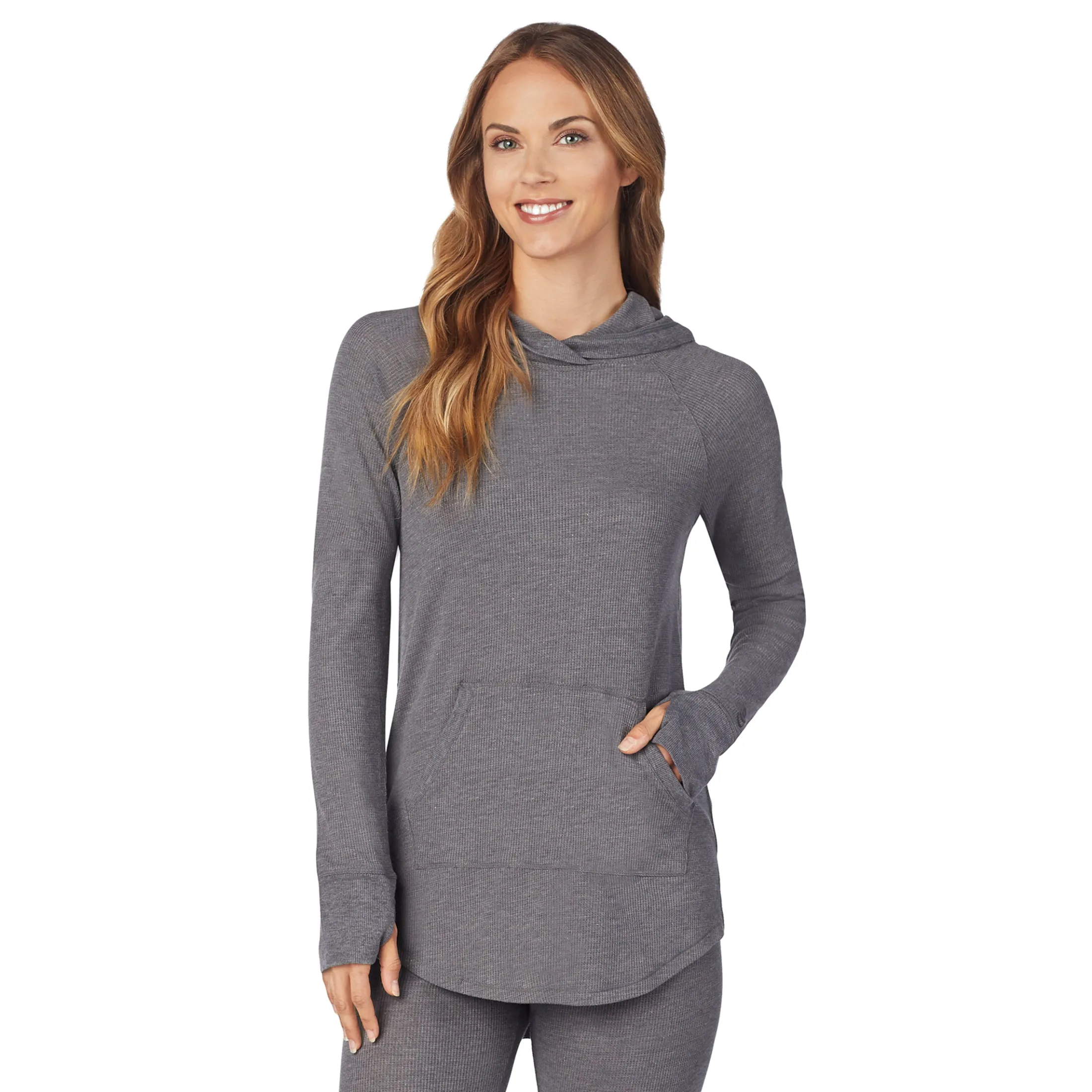 Stretch Thermal Long Sleeve Hoodie Tunic