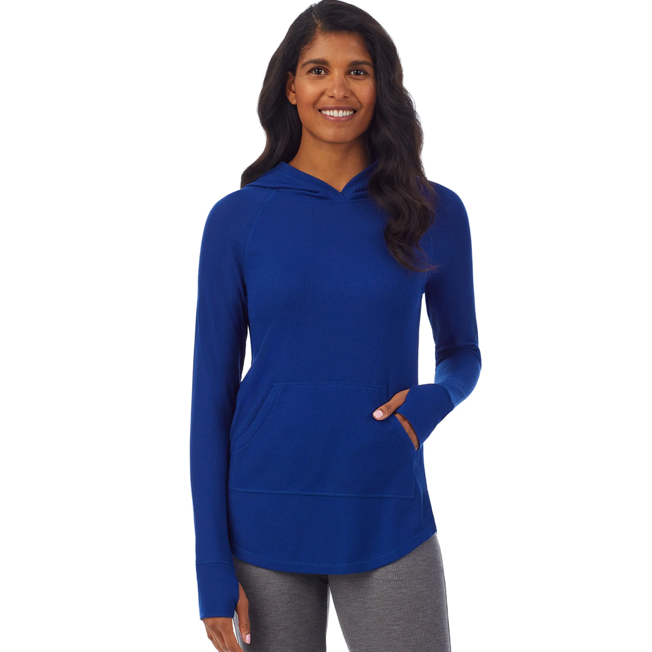 Stretch Thermal Long Sleeve Hoodie Tunic