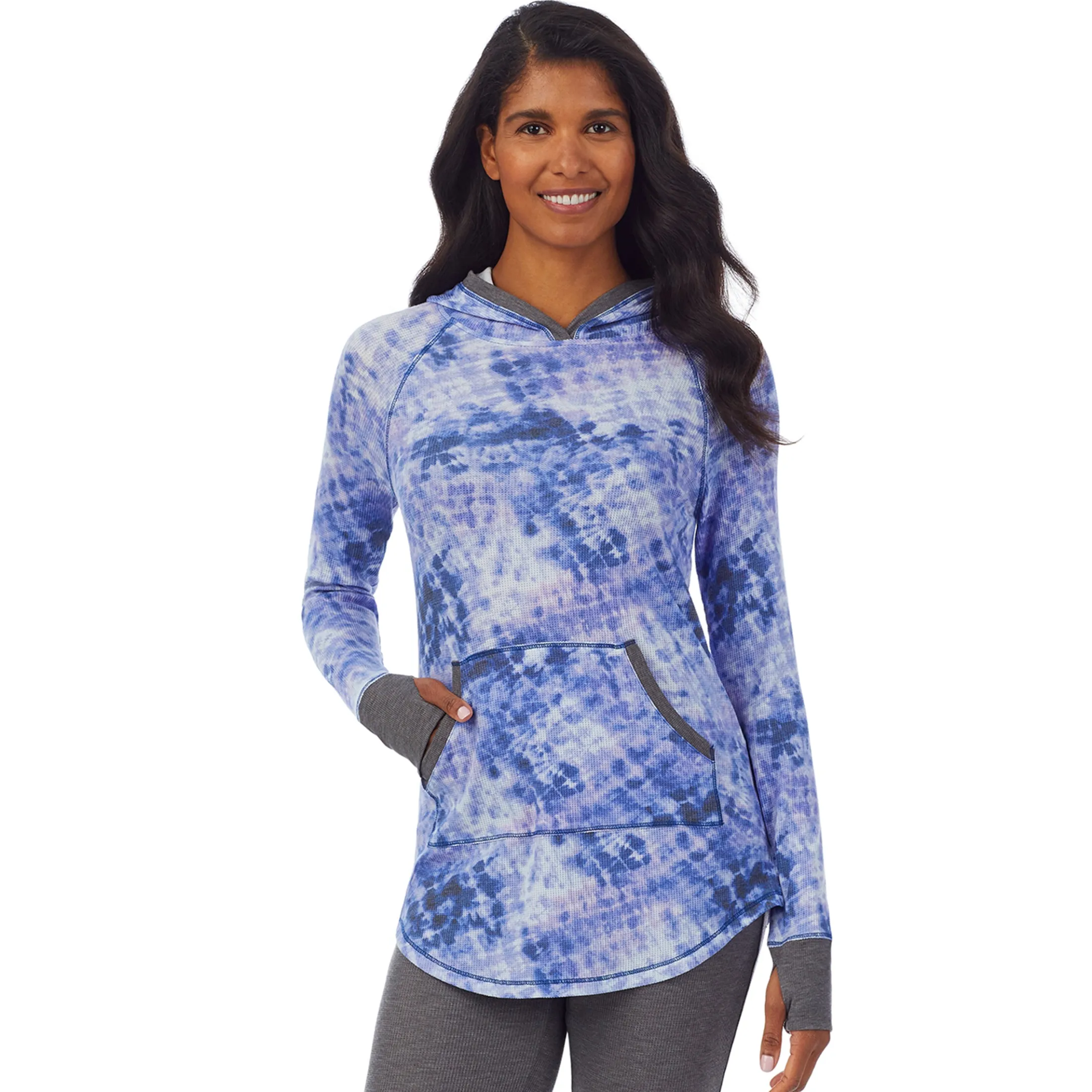 Stretch Thermal Long Sleeve Hoodie Tunic