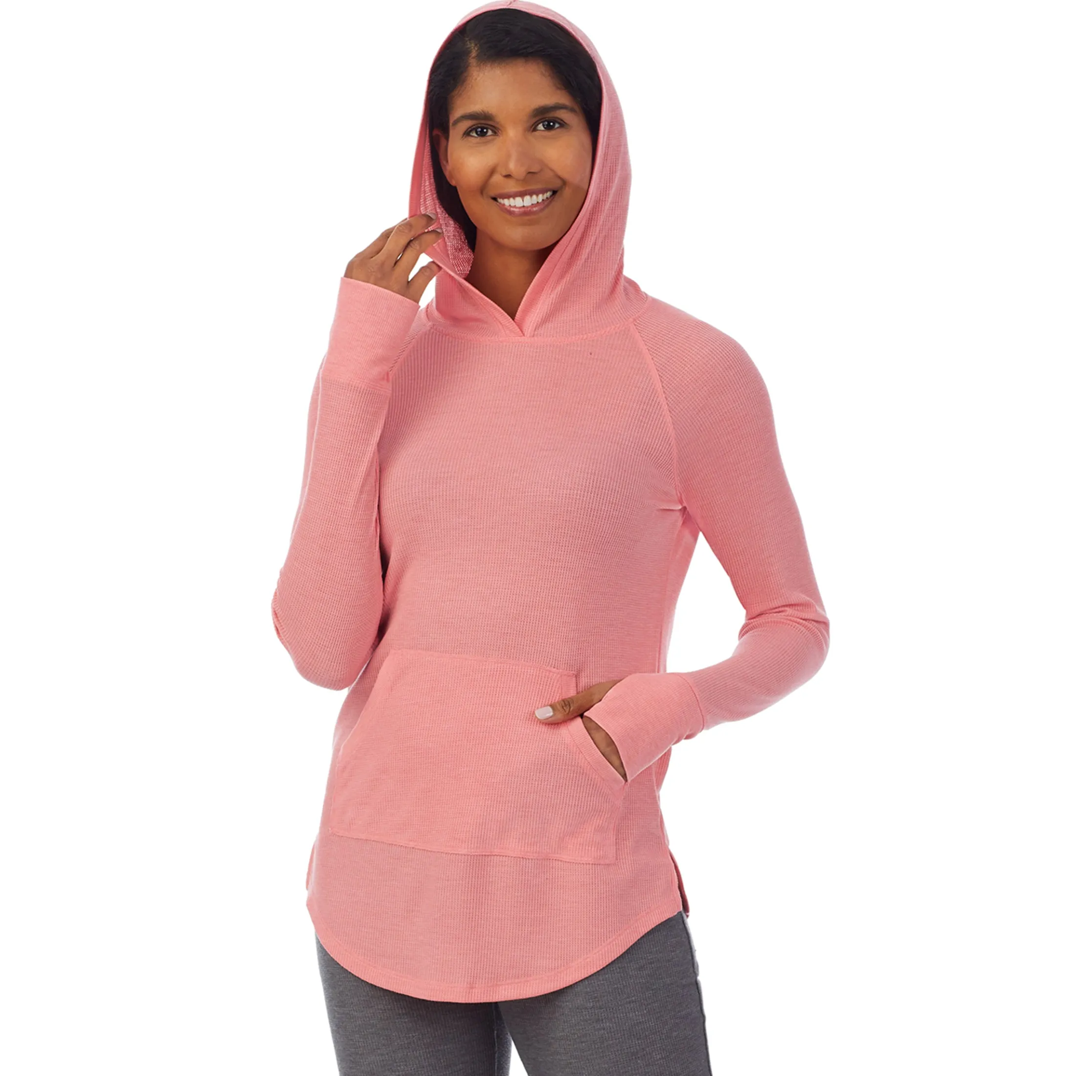 Stretch Thermal Long Sleeve Hoodie Tunic