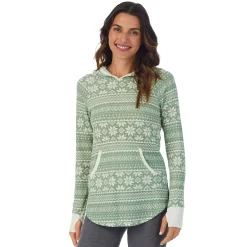 Stretch Thermal Long Sleeve Hoodie Tunic