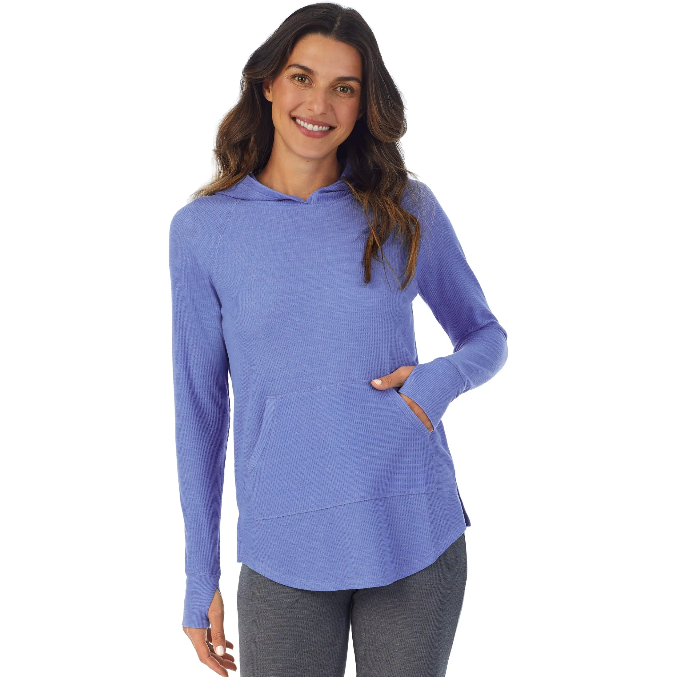 Stretch Thermal Long Sleeve Hoodie Tunic
