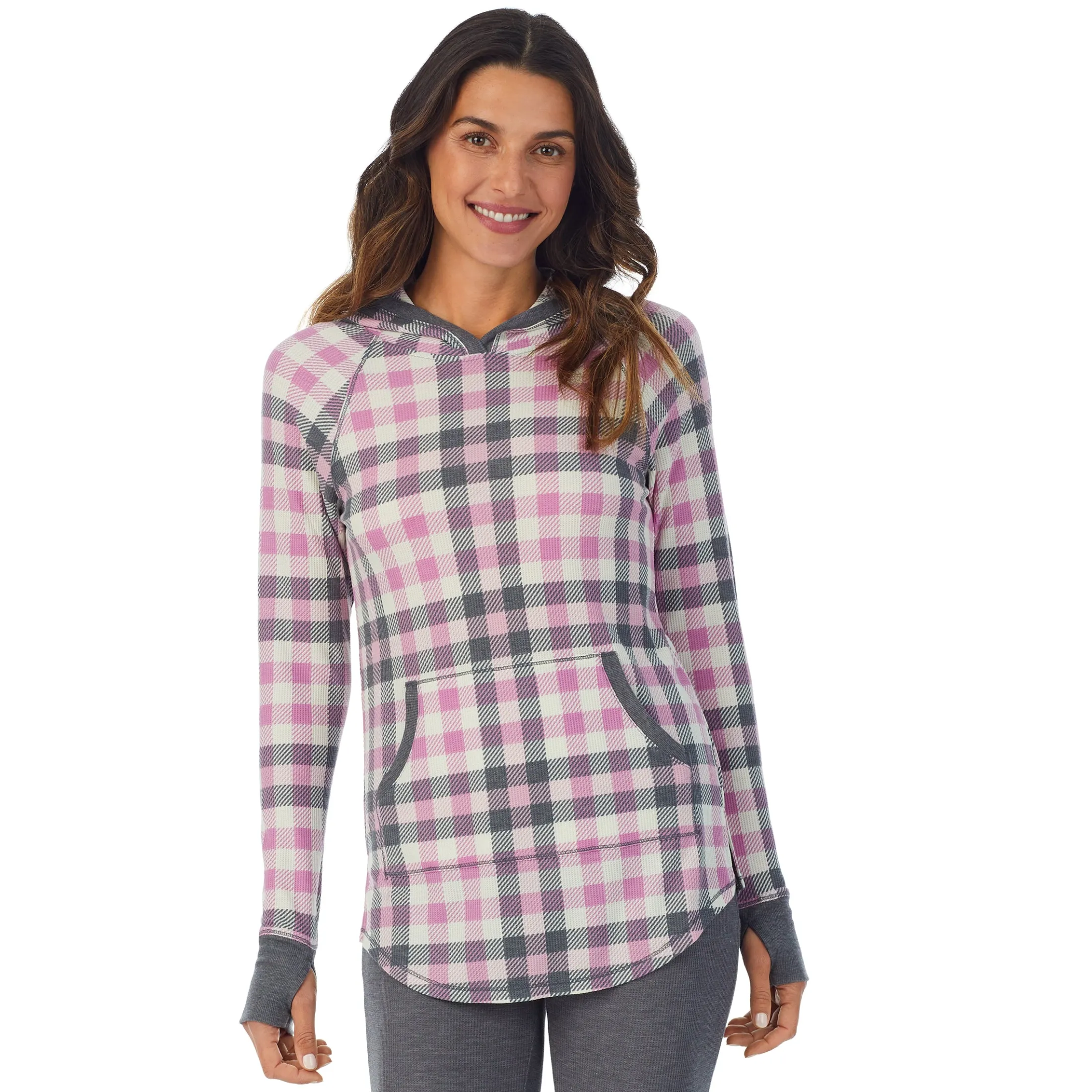 Stretch Thermal Long Sleeve Hoodie Tunic