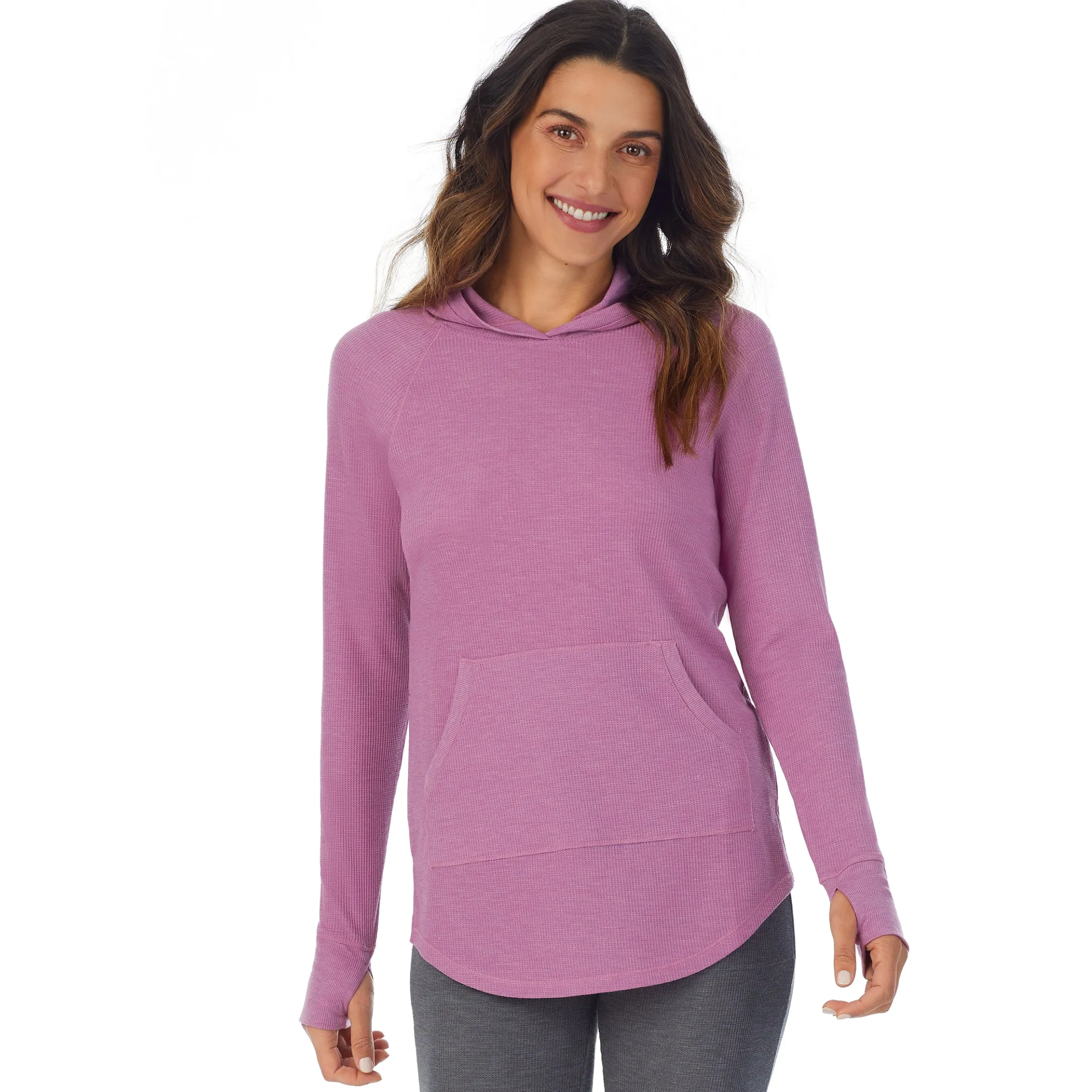 Stretch Thermal Long Sleeve Hoodie Tunic