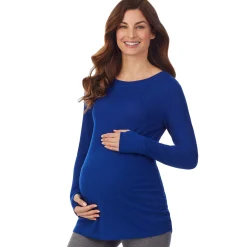 Stretch Thermal Maternity Long Sleeve Ballet Neck Top