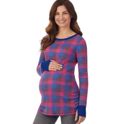 Stretch Thermal Maternity Long Sleeve Ballet Neck Top