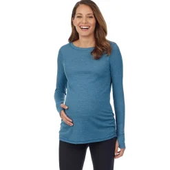 Stretch Thermal Maternity Long Sleeve Ballet Neck Top