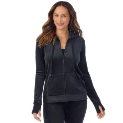 Stretch Velour Full Zip Hoodie