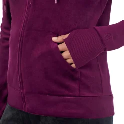 Stretch Velour Full Zip Hoodie
