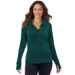 Stretch Velour Full Zip Hoodie