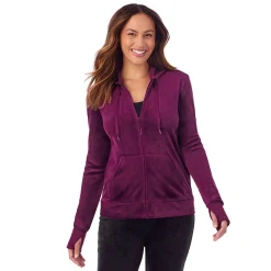 Stretch Velour Full Zip Hoodie