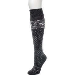 Turncuff Tonal Snowflake Knee High Sock