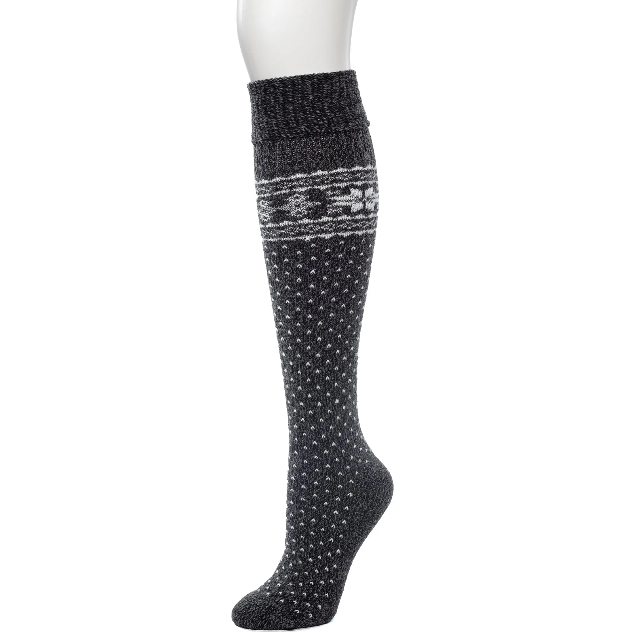 Turncuff Tonal Snowflake Knee High Sock