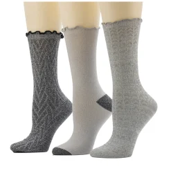 Twist Chevron / Lettuce Edge Crew Sock 3-Pack