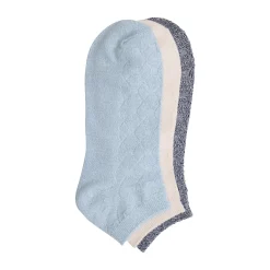 Twist Tile Textured Solid Color Low Cut Sock 3-Pack