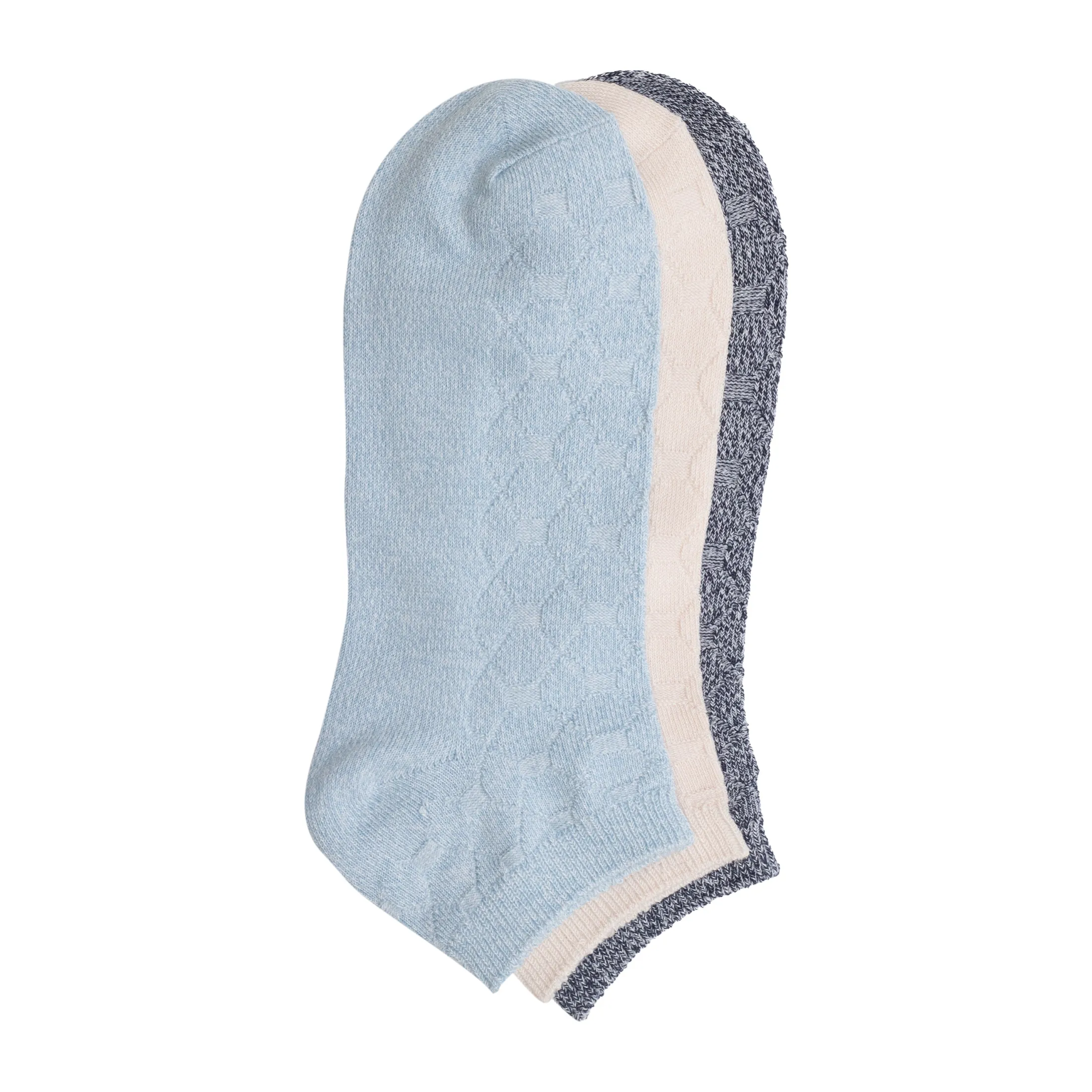 Twist Tile Textured Solid Color Low Cut Sock 3-Pack