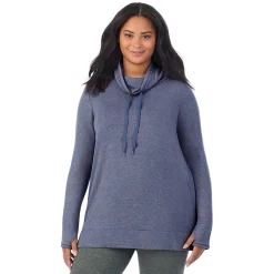 Ultra Cozy Long Sleeve Cowl Neck Tunic PLUS