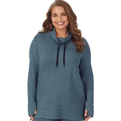 Ultra Cozy Long Sleeve Cowl Neck Tunic PLUS